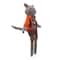 17" Brown & Orange Sitting Boy Herringbone Design Fox Plush